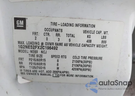 2002 Pontiac Grand Am Se из США, поврежденный, VIN 1G2NE52FX2C196492